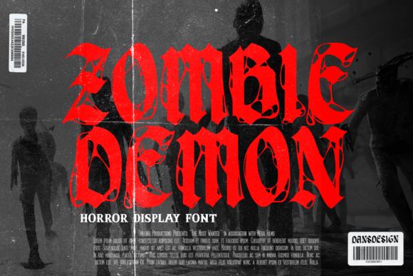Zombie Demon: Unleashing Raw Horror Metal Typography